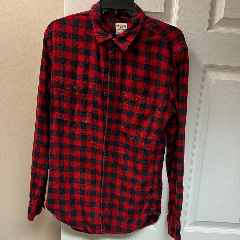 J. Crew Red and Black Plaid flannel  Shirt